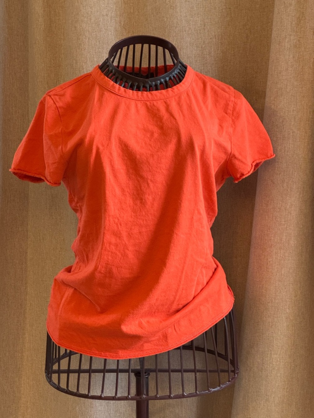 ALLSAINTS Organic Cotton Short Sleeve Crewneck Tee - Coral / Orange - XS